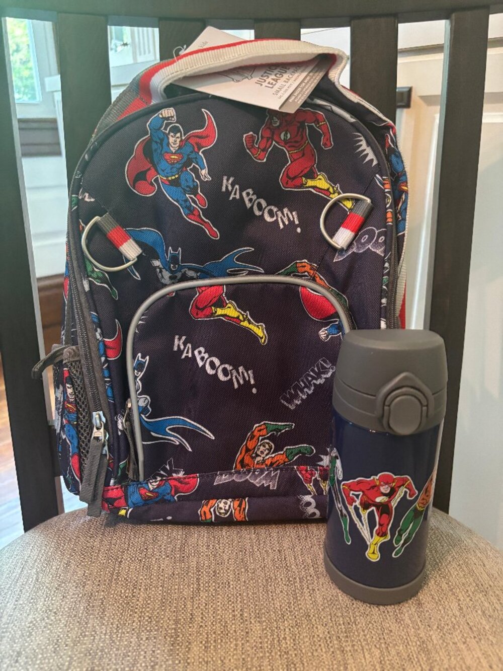 POTTERY BARN School BACKPACK WATER MARVEL COMIC AVENGER HERO Superman travel SET